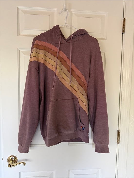 Aviator Nation Tops - Aviator Nation CROSS STRIPE RELAXED PULLOVER HOODIE